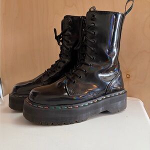 Dr. Martens Oil Slick Jadon Hi Platform Boots